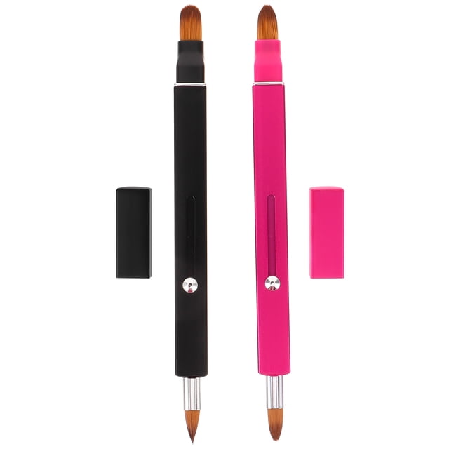 WRITWAA 2Pcs Practical Lip Makeup Brushes Detailed Lip Makeup Brush Rose Red Travel Makeup Tools