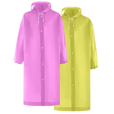 2 Pack Raincoat Portable Ponchos, Cameland Waterproof EVA Reusable Rain Jacket for Men and Women, Durable Rain Coats Long Sleeve Rain Poncho for Outdoor Activities