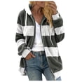 thumbnail image 2 of TIMIFIS Womens Winter Fuzzy Fleece Jacket Hooded Color Block Patchwork Cardigan Coats Outerwear Fashion-GreenFall/Winter, 2 of 5