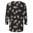 thumbnail image 5 of Pompotops T-shirt de Mode pour Femmes, Blouse Mi-Longue à Manches 3/4, Col Rond, Hauts Décontractés en Liquidation, 5 of 5