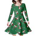 thumbnail image 1 of MIASHUI Robe de Fête Festive pour Filles avec Motif Enchanteur de Cerf et d'Arbre de Noël Vert, 8-9 Ans, 1 of 5