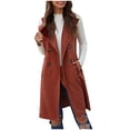 thumbnail image 2 of QIPOPIQ Gilet Long Sans Manches à Col pour Femmes, Cardigans à devant Ouvert, Vestes Blazer Longues, Vêtements d'Extérieur avec Poche, Liquidation, 2 of 8