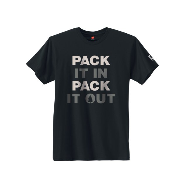 Hanes T-Shirt Graphique pour Hommes, 2TG, Pack It In Pack It Out/noir
