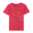thumbnail image 5 of Meichang T-shirts pour Femmes Happy Valentines Day Hauts Bonbons Cœur T-Shirts Graphiques Hauts Col Rond Coupe Ample Manches Courtes T-Shirts Valentines Day pour Femmes, 5 of 5