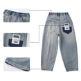 thumbnail image 4 of Boys' Baggy Jeans Straight Leg Jeans With Pockets Elastic Waist Distressed Ripped Denim Pants With Holes，, 4 of 6