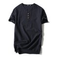 thumbnail image 1 of Innerwin T Shirt Retro Style Mens Tees Summer Solid Color Plain  Tops Black-3 L, 1 of 2