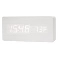 thumbnail image 1 of yuksok Digital Alarm Clock USB/Battery Wooden Setting LED for Office Home Decor White, 1 of 9