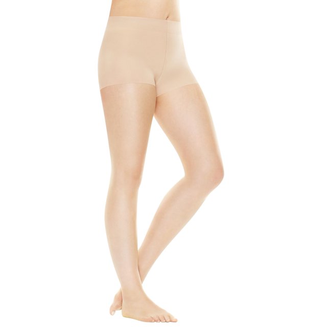 Hanes Womens Perfect Nudes Run Resistant Tummy Control Girl Short Hosiery, 5/6X