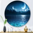 thumbnail image 1 of Designart - Romantic Moon Over Deep Blue Sea I - Nautical & Coastal Metal Circle Wall Art, 1 of 5