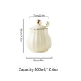 thumbnail image 3 of Sugar Bowl With Lid And Spoon, Ceramic Sugar Storage Jar, Porcelain Sugar Pot-Yellow-300ml, 3 of 7