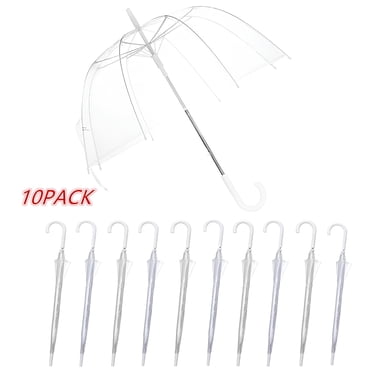 10pack Bubble Clear Umbrella, Windproof Dome Rain Umbrella, Lightweight Wedding Decoration Umbrella for Women and Girls