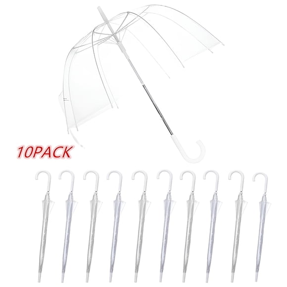 10pack Bubble Clear Umbrella, Windproof Dome Rain Umbrella, Lightweight Wedding Decoration Umbrella for Women and Girls