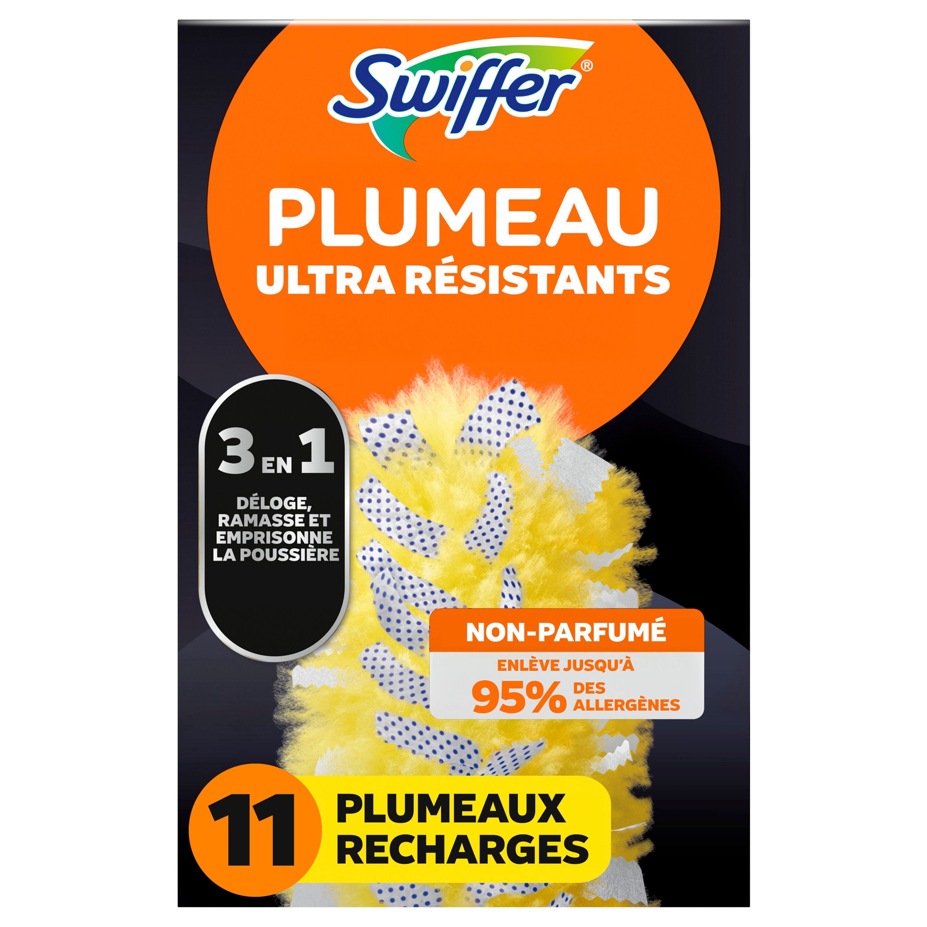 Swiffer Plumeaux Ultra Résistants Multi-Surfaces Recharges de Plumeau pour le Nettoyage, Non Parfumé, 11 Unités