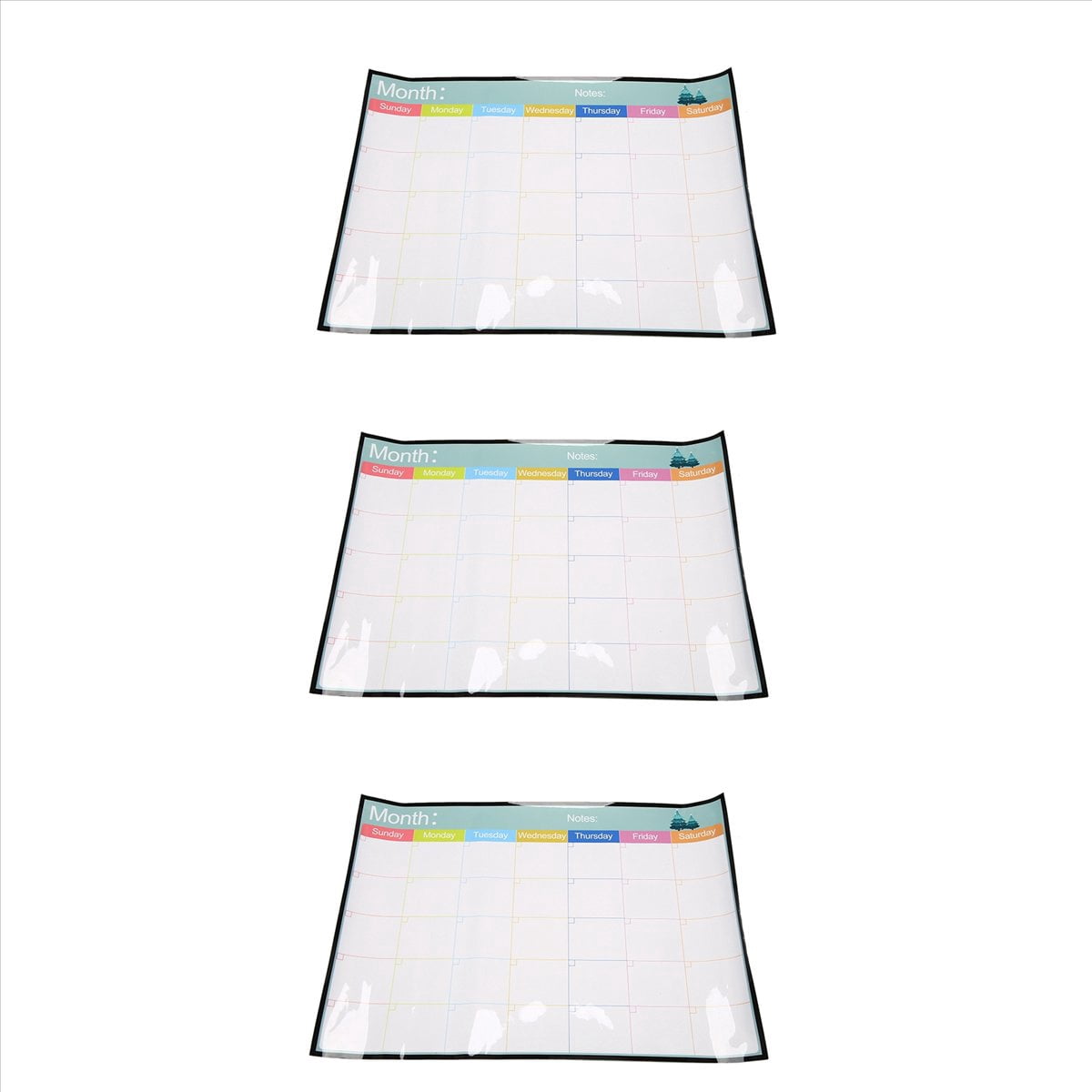 3X Erasable Magnetic Whiteboard Dry Erase Board Magnets Fridge Refrigerator To-Do List Monthly,3 x Whiteboard,white