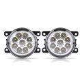 thumbnail image 2 of Automotive Instrumentation Panel High Beam Indicat  9 Led Car Round Front Fog Lamp Drl Daytime Running Light  White, 2 of 8