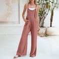 thumbnail image 3 of AherBiu Women's Sleeveless Straight Leg Jumpsuit with Pockets, Boho, Small, 3 of 7
