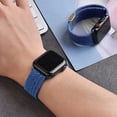 thumbnail image 4 of Boucle Tressée Solo Ajustable avec Boucle Compatible avec Apple Watch pour Hommes et Femmes, Bracelet Souple en Nylon Extensible Élastique pour iWatch Series SE 6 5 4 3 2 1 (Bleu, 38/40 mm), 4 of 5