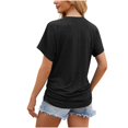 thumbnail image 4 of Timegard Tops for Women Short Sleeve Crew Neck Button Side Ruched Comfy Casual Loose Shirts Top Blouse, 4 of 4