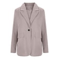thumbnail image 3 of ManxiVoo Professional Womens Blazer Cardigan Open Front Lightweight Office Wear Versatile Spring Layering Piece S Size Khaki, 3 of 6