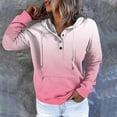 thumbnail image 4 of WEAIXIMIUNG Sweatshirts for Women Trendy Graphic Women's Autumn and Winter Fashionable Street Style Gradually Changing Color Button Collar Pocket Drawstring Casual Sports Hoodie (3), 4 of 5