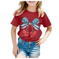 thumbnail image 1 of WEAIXIMIUNG T-Shirts Blancs pour Enfants Filles T-Shirt à Manches Courtes d'Été Col Rond T-Shirt Coupe Décontractée Basique, 1 of 4