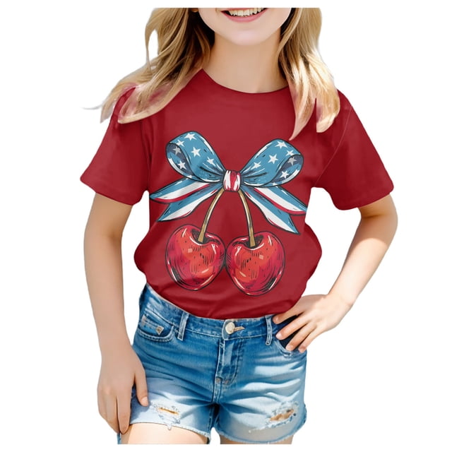 WEAIXIMIUNG T-Shirts Blancs pour Enfants Filles T-Shirt à Manches Courtes d'Été Col Rond T-Shirt Coupe Décontractée Basique