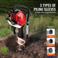 thumbnail image 3 of VEVOR 52cc Gas-Powered T Post Driver 2-Stroke Fence Piling Pounder w/ 3 Head, 3 of 9