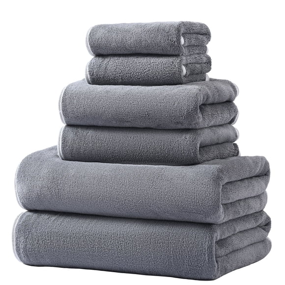 Gros Rabais! Ensemble de Serviettes en Coton 8 Pcs 2 Serviettes de Bain 2 Serviettes à Main 2 Débarbouillettes 600 G/m2 Qualité Hôtelière Sèche Salle de Bain Douce Collection Spa pour Bain Plage Gym Liquidation Ventes Aujourd'hui Aubaines Prime
