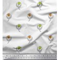 thumbnail image 1 of Soimoi Satin Silk Fabric Leaves & Floral Block Printed Craft Fabric by The Yard 42 Inch Wide, 1 of 3