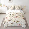 thumbnail image 2 of Erosebridal Hummingbird Bedding Queen Size, Botanical Leaves Comforter Sets with Sheets, Lightweight, 2 of 5
