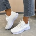 thumbnail image 2 of Kcodviy Spring and Summer Women Sneaker Booties for Women Sports Shoes Flat Bottom Wedgie Sneaker for Women Lightweight Flying Woven Mesh Breathable Comfortable Solid Color Womens Sneaker Lace Up, 2 of 9