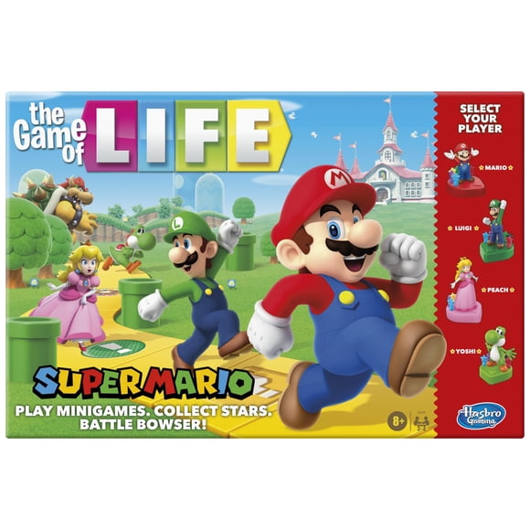The Game of Life: Super Mario Edition Board Game for Kids Ages 8 and Up, Play Minigames, Collect Stars, Battle Bowser