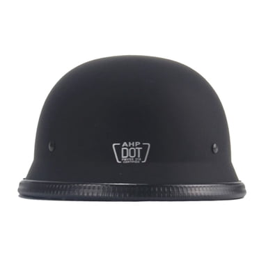 THORMN Nouveau Casque de Moto Vintage Confortable Noir Mat Style Allemand Durable Demi-Visage Casque Allemand Casque de Moto