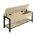 thumbnail image 1 of Pemberly Row Banc de Rangement à Dessus Ouvert de 48 Pouces avec Tablette à Chaussures en Chêne Blanc, 1 of 7