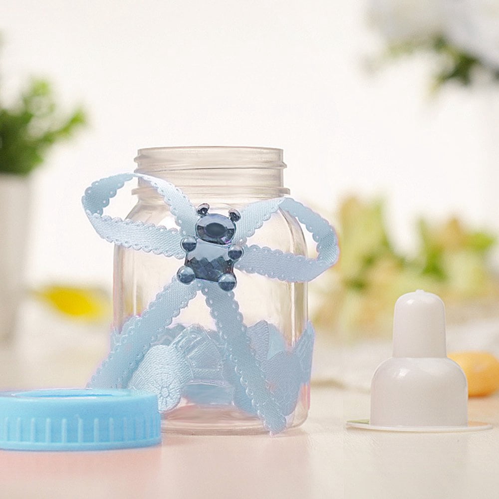 MesaSe Baby Shower Bottle Candy Box Creative Baby Candy Bottle Transparent Plastic Baby Bottle Candy Box Gift for Wedding Baby Shower Baptism Birthday Party Favors
