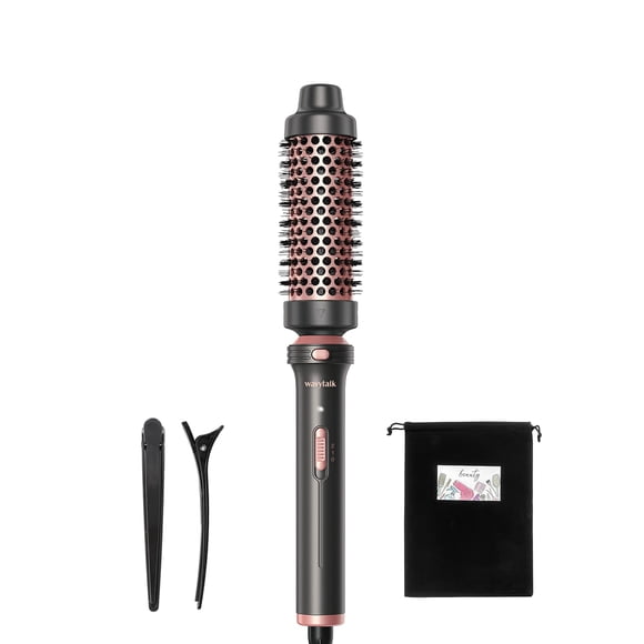 Wavytalk Thermal Brush, Heated Round Brush, 1 1/2 inch Blowout Brush with Detachable Brush Head, Thermal Round Brush Dual Voltage for Travel, Rose Gold