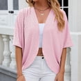 thumbnail image 2 of Timegard Hauts pour Femmes Manches 1/2 Oeillets à Volants Ouvert Court Plage Décontracté Cardigan Léger, 2 of 4