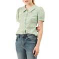 thumbnail image 1 of INSPIRE CHIC Blouse à Fleurs pour Femme à Manches Bouffantes, Col Rabattu, Boutonnée, 1 of 6