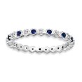thumbnail image 1 of Bague en Argent Sterling Stackable Expressions Cr. Saphir & Diamant Taille 10, 1 of 3