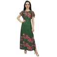 thumbnail image 1 of Bimba Robe en Georgette à Imprimé Floral pour Femme Manche Verte Tenue d'Été-16, 1 of 7