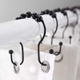 thumbnail image 2 of Shower Curtain Hooks, 12 Pcs Shower Curtain Rings, Stainless Steel Black Shower Curtain Hooks, Shower Curtain Rings Rust Proof, 2 of 6