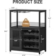 thumbnail image 2 of Twister.CK 5 Tier Wine Bar Cabinet with LED Light, Bar Cabinet with Detachable Wine Rack and Glass Holder, Storage Space for Kitchen Living Room Bar, Black, 2 of 8