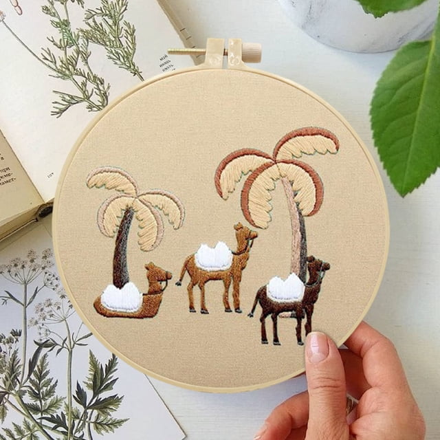 Wzzjkit Vintage Religious Hand Embroidery Diy Handmades Fabric Material Kit Creatives Needlework Embroidery