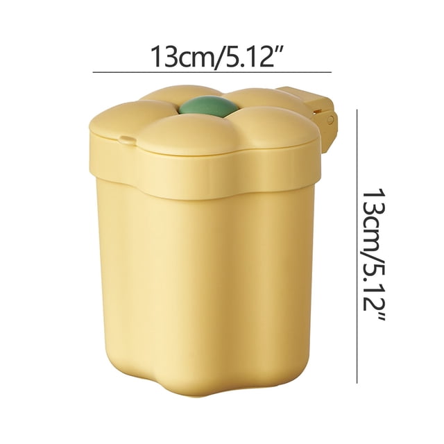 Mini Desktop Trash Can Cute Small Household Mini Coffee Table Melon Peel Shell Storage Bucket Bedroom with Lid Trash Can