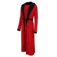 thumbnail image 2 of Innerwin Peignoir Couleur Unie Homme Robe de Chambre Maison à Capuche Épaissie en Peluche Peignoirs Rouge Noir 3TG, 2 of 3