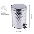 thumbnail image 2 of Jessar - Poubelle à Pédale, Capacité de 5 Litres, Fermeture en Douceur, Argent, 2 of 2