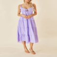 thumbnail image 2 of Solid Spaghetti Strap Midi Cami Dress for Women - Perfect for Parties and Beach, 2 of 9