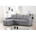 thumbnail image 1 of Hamuq Sectionnel de Canapé-Lit Réversible en Tissu Gris avec Grand Rangement Relevable, 1 of 2