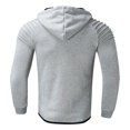thumbnail image 3 of Men‘s Autumn Folded Long Sleeve Hooded Cardigan Jacket Top, 3 of 6