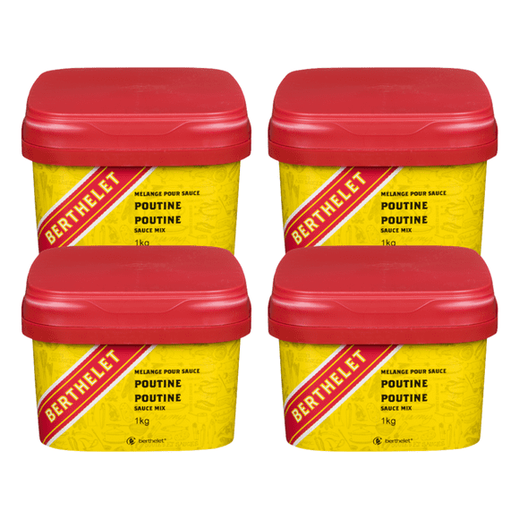 Berthelet Mélange pour Sauce à Poutine, Sauce Brune Authentique de Style Québécois, Qualité Professionnelle pour Services Alimentaires, Contenant à Haut Rendement 1 kg (2,2 Lb)